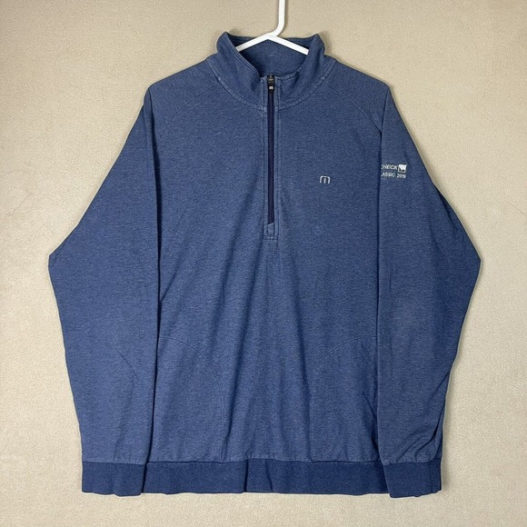 Travis Mathew Other - Travis Mathew Sweater Mens Extra Large Blue 1/4 Zip Pullover Sweatshirt Golfing‎